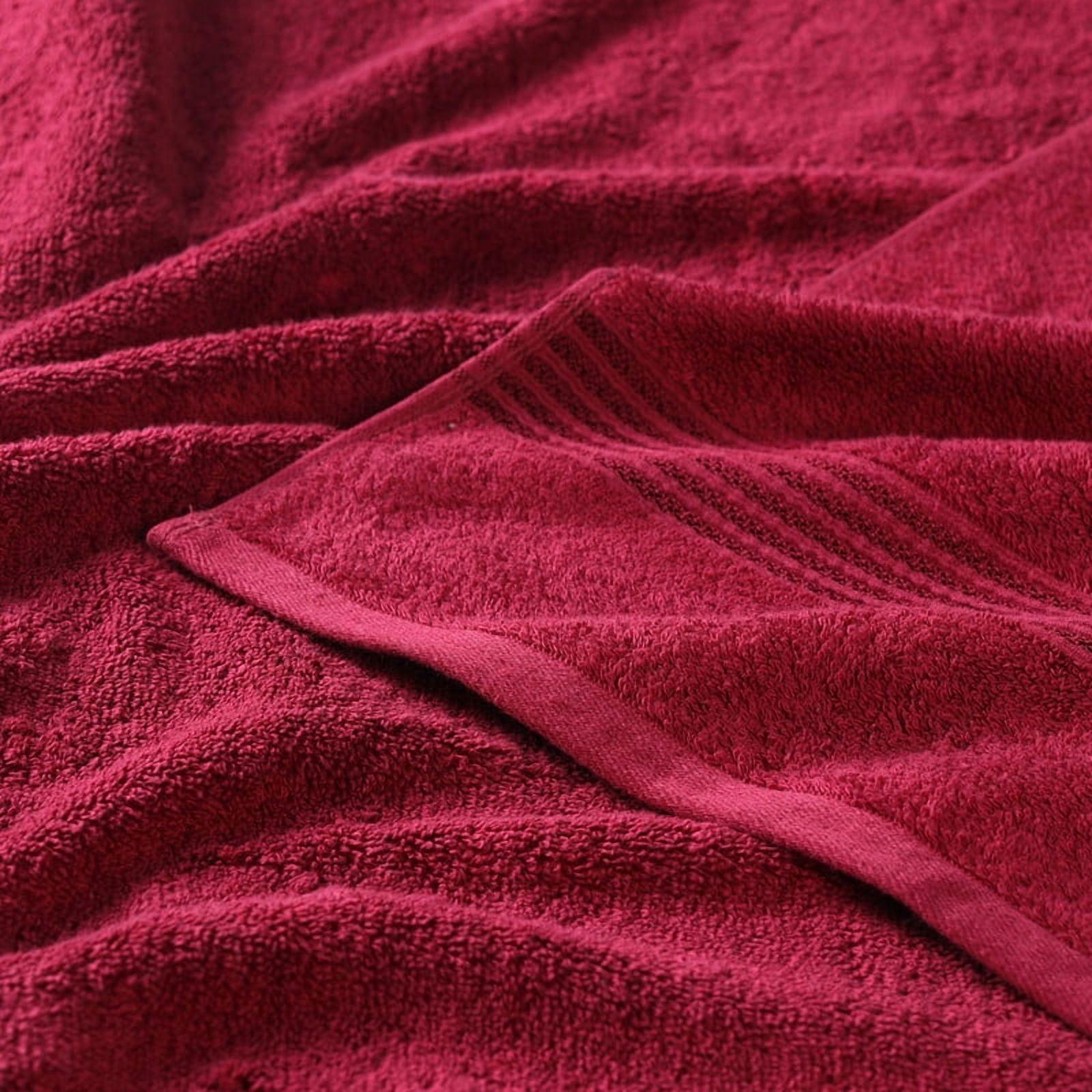 Superior Egyptian Cotton Absorbent 12-Piece Burgundy Towel Set