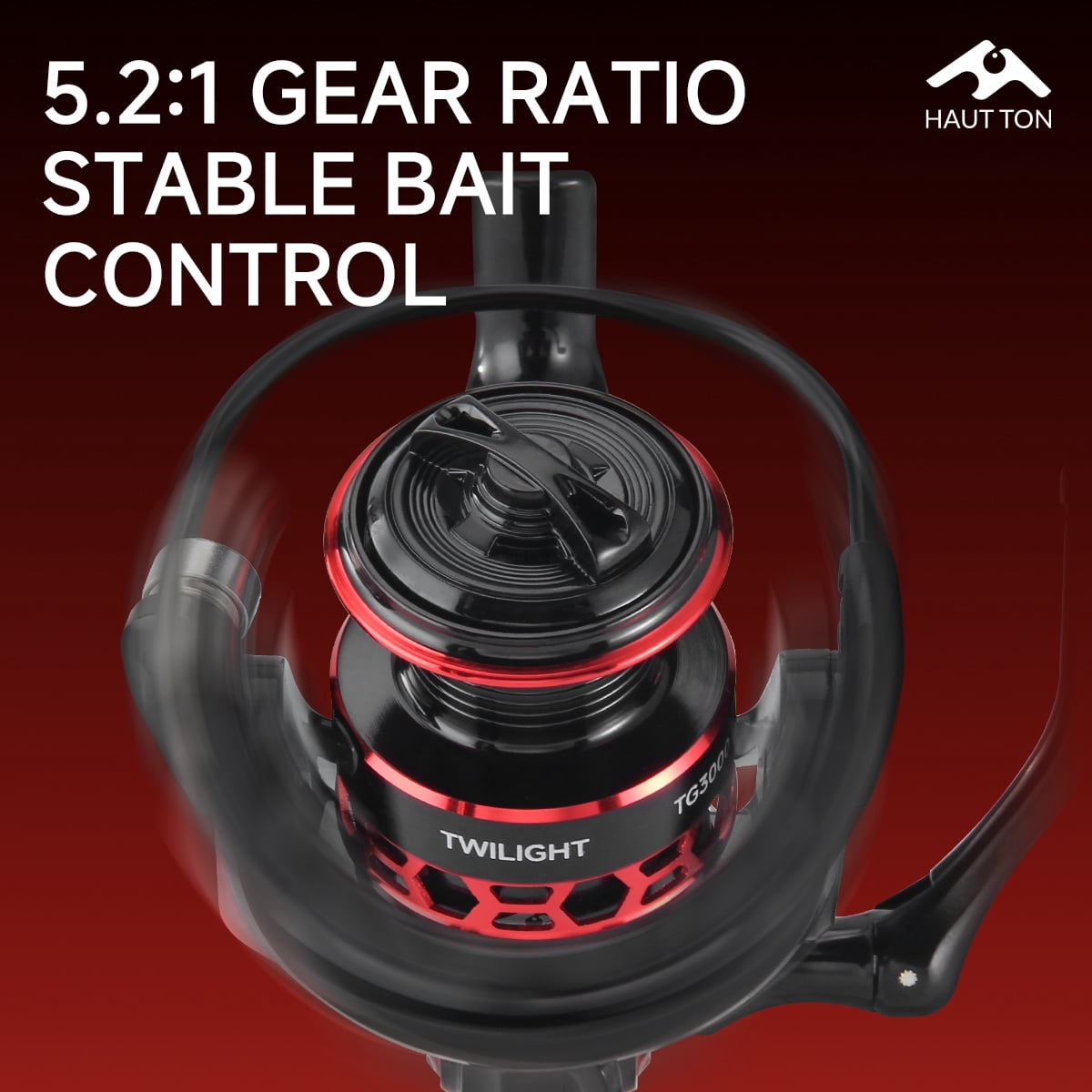 Red Spinning Fishing Reel Ultralight 10KG Max Drag 5.2:1 Gear Ratio Metal Spool&Rocker Arm For FreshwaterTG Fishing