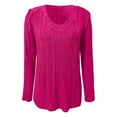 thumbnail image 5 of Arlun Sweater for Women V-Neck Knitted Pullover Sweater Long Sleeve Soft Cozy Tops for Everyday Wear Women's Solid Color Ribbing Loose Fit Basic Pullovers Hot Pink XXL, 5 of 5