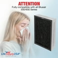 thumbnail image 2 of LifeSupplyUSA True HEPA SmokeStop Filter Replacement Compatible with Blueair All 500/600 Series Purifiers 501, 503, 505, 510, 550E, 555EB, 601, 603, 605, 650E Air Purifier (3-Pack), 2 of 5