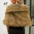 thumbnail image 5 of ZQUUVOU Women's Faux Fur Shawl Wraps Winter Fur Wrap Shawls Elegant Texture for Evening Party Dress Khaki, 5 of 9