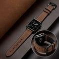 thumbnail image 6 of Compatible with Apple Watch Band 45mm 44mm 42mm, Sweatproof Genuine Leather and Rubber Hybrid Band Strap Compatible with iWatch Series 7 6 5 4 3 2 1 SE, 6 of 7