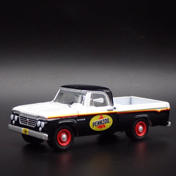 Open Box 1964 64 DODGE D100 PICKUP TRUCK PENNZOIL 1/64 SCALE DIORAMA DIECAST MODEL CAR