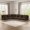 Brown Black, variant on Oversized Modular Sectional Corner Couches with Tassel, 6 Seater Sofa Big Comfy Leopard Chenille L Shaped Couches with 2 Throw Pillows and 6 Lumbar Pillows, Beige Coffee