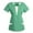 Mint Green, variant on Xfvqtps Scrub Tops for Women Wrinkle-Resist Nursing Uniform Fashion Patchwork V-Neck Short Sleeve Scrub T-Shirt Printing Loose Blouse Pink