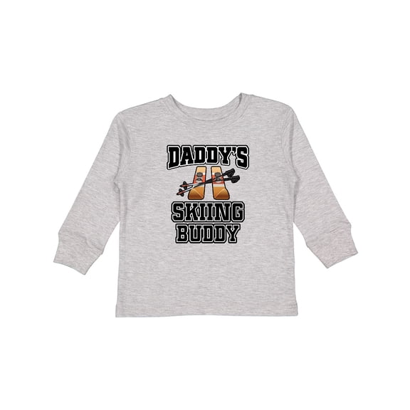 Inktastic Daddys Skiing Buddy Kids Skis Boys or Girls Long Sleeve Toddler T-Shirt