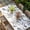Navy blue, blue, variant on Leaves Table Cloths for 4 Foot Rectangle Tables, Pink Brown Summer Botanical Patio Waterproof Elastic Fitted Tablecloths, Washable Rectangular Table Cover for Camping