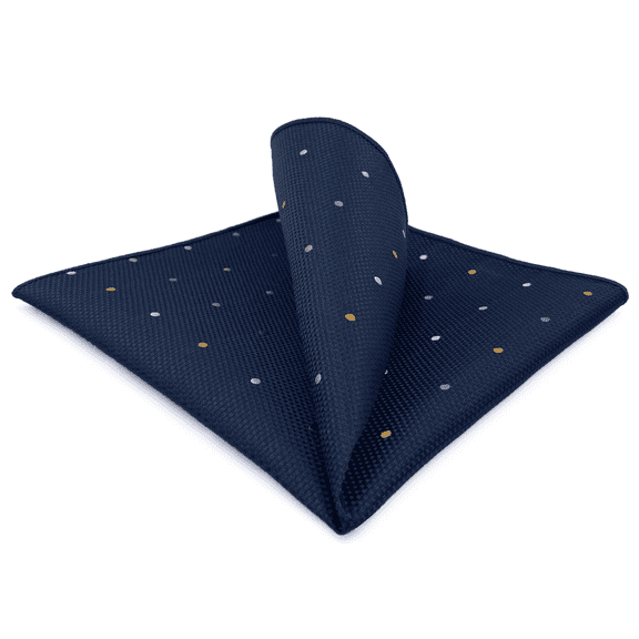Blue Pocket Square Dots Dotty Mens Hanky Silk Business Gift Groomsmen