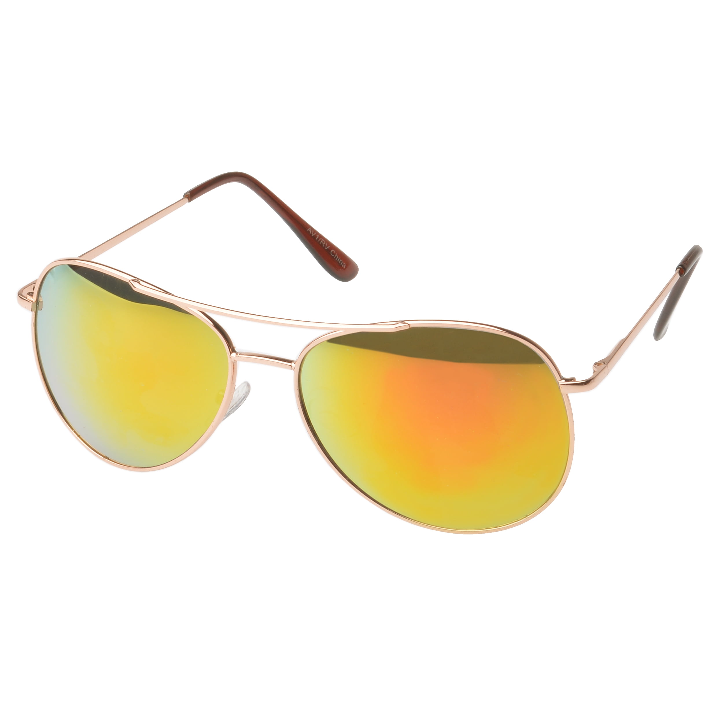 MLC Eyewear ® Berkeley Aviator Fashion Sunglasses in Gold Frame Orange Lenses