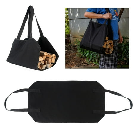 

ZKCCNUK Firewood Log Carrier Bag - Waxed Canvas Wood Bag - Fireplace Accessories Storage Under 10 on Clearance