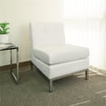 thumbnail image 4 of Wall Street Armless Chair White Faux Leather, 4 of 6