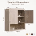 thumbnail image 3 of Aitjunz 46" W Bathroom Wall Storage Cabinet, Wood Medicine Cabinet with Doors and Adjustable Shelf, Over the Toilet Storage Cabinet for Bathroom, Laundry Room and Kitchen, Cream, 3 of 8