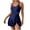 Navy, variant on One-Piece Swimsuit Women One Piece Swim Dress Swimsuits for Women Tummy Swimdress Skirt Mesh Waisted Bathing Suit with Adjustable Strap Beach Wear Green L