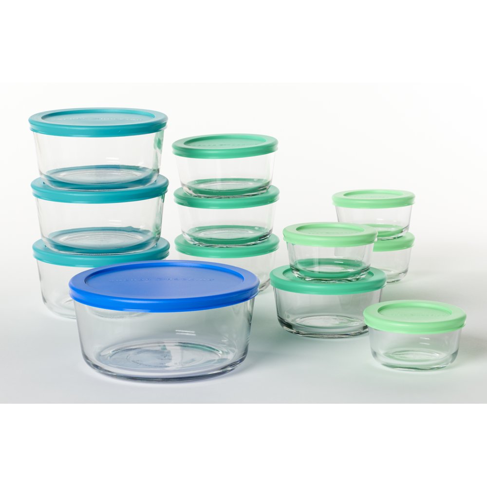 Anchor Hocking 24pc Food Storage Glass Set with SnugFit™ multicolor
