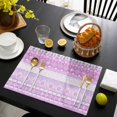 thumbnail image 3 of Purple Pink Boho Placemats Set of 4, Vintage Ethnic Tribe Abstract Art Placemats for Dining Table, Place Mats for Kitchen Tabletop, Waterproof Wipeable Dining Table Mats Set, 3 of 9