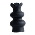 thumbnail image 2 of Jarrón de cerámica, jarrón decorativo, jarrón de flores secas, jarrón sencillo bohemio elegante, Negro 16cm, 2 of 9