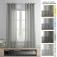 thumbnail image 2 of Paris Grey Grommet Solid Faux Linen Sheer Curtain (1 Panel), Paris Grey, 50W X 120L, 2 of 10