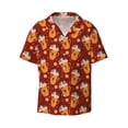 thumbnail image 2 of Lsque Heart Christmas Hot Cocoa print Men's Cuban Collar Short Sleeve Shirt Summer Beachwear Casual Button Down Fashionable Vacation Leisure Shirt-Small, 2 of 7