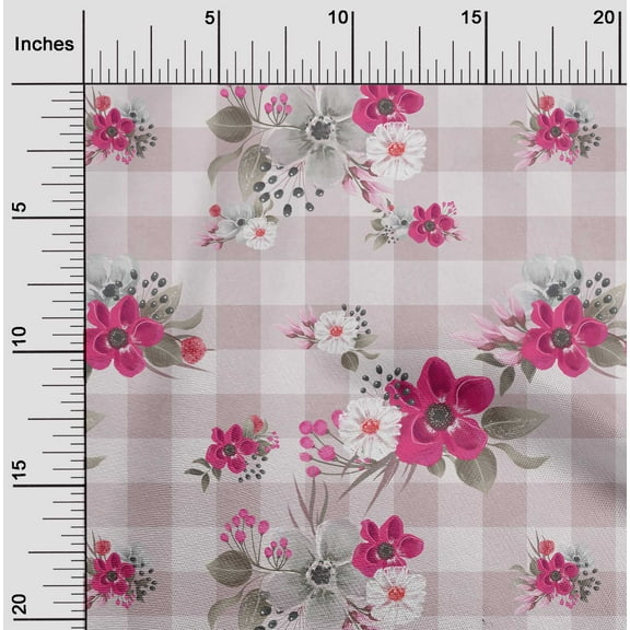 oneOone Viscose Jersey Pink Fabric Floral Fabric For Sewing Printed Craft Fabric By The Yard 60 Inch Wide