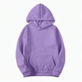thumbnail image 2 of Godom Womens Solid Hoodies Fall Fashion Casual Long Sleeve Hooded Sweatshirts Loose Comfy Trendy Pullover Tops with Pockets, 2 of 7