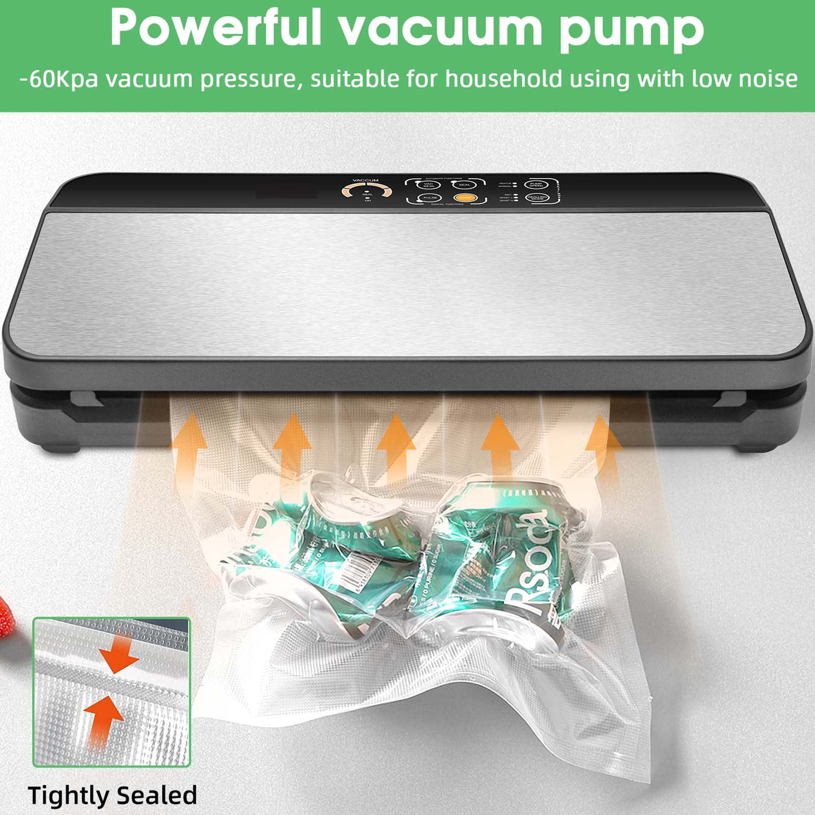 Household Megawise Vacuum Sealer With 15 Bags Automatic 90W Food Packing  Machine For Dry & Moist Foods From King128, $29.71