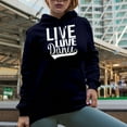 thumbnail image 2 of Live Love Dance Merch Gift Ideas for Dancers Navy Hooded Sweatshirt or Hoodie, Medium, 2 of 5