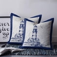 thumbnail image 2 of 20x20 Pillow Covers Set of 2, Lighthouse Throw Pillow Covers Decorative Couch Cushion Case, Ocean Seagull Vintage Navy Blue Coastal Boat Microfiber Square Pillowcases for Bedroom Car Living Room, 2 of 7