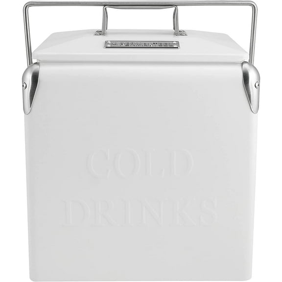 Permasteel 14-Qt Small Portable Picnic Cooler, White