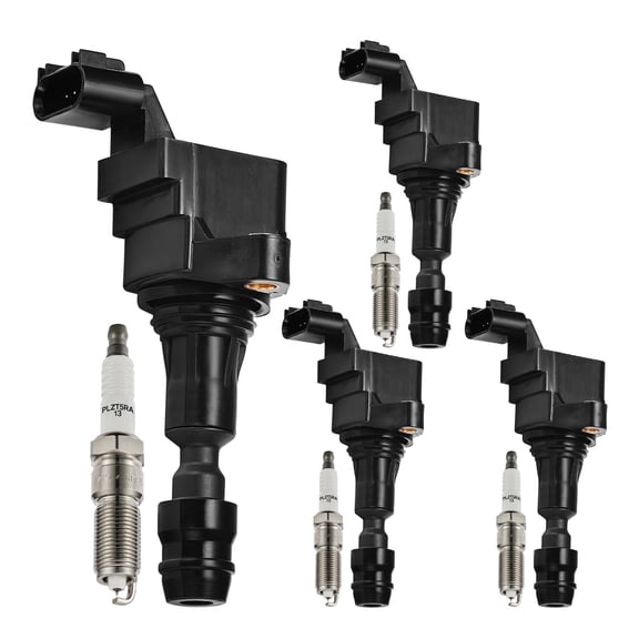 BDFHYK Ignition Coil Pack UF491 and Iridium Spark Plugs 12578224 for Buick Chevrolet GMC Pontiac Saab Saturn 2.0L 2.2L 2.4L L4, Sets of 4