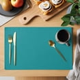 thumbnail image 2 of Placemat Set of 4 Teal Blue Placemats for Dining Table Solid Color Washable Table Mats for Kitchen and Party Decor Indoor & Outdoor Use, 2 of 8