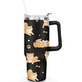thumbnail image 2 of Stylish Dog Pattern Travel Mug - 40oz Leakproof Tumbler with Straw & Handle - Ideal Gift for Women Who Love Puppies, 2 of 7