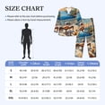 thumbnail image 4 of Salouo Coastal Style Garden Villa Print Button-Front Long Sleeve Pajama Set for Men, Soft 2Pjs Men's Long Sleeve Sleepwear-Small, 4 of 7
