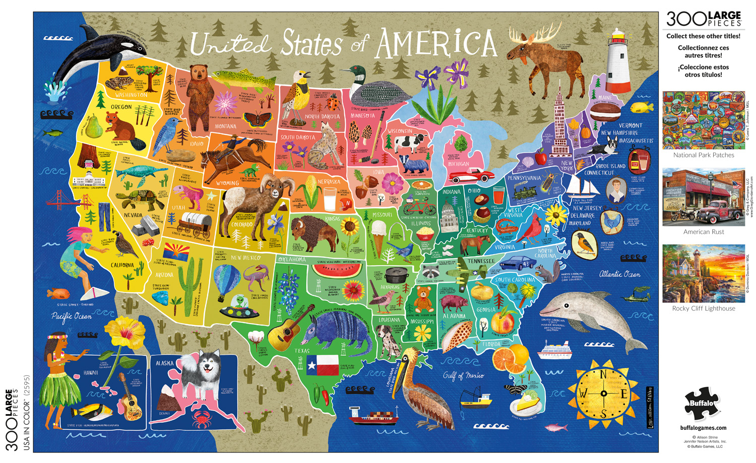 Buffalo Games 300-Piece USA in Color Interlocking Jigsaw Puzzle