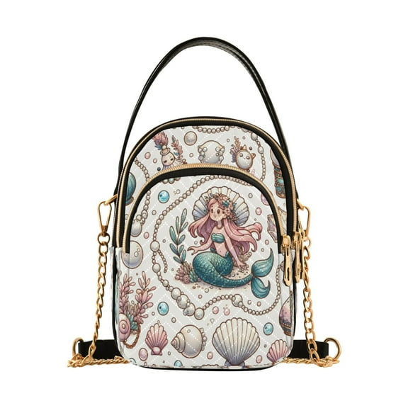 ALAZA Chain Crossbody Bags for Women Beautiful Mermaid Girl on Shell Shoulder Handbag Phone Purse