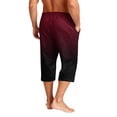 thumbnail image 5 of Fabrcox Gradient Men Capri Pants Baggy Color Block Drawstring Men's Beach Pants Breathable Outdoor Workout Men Trousers Pants with Pocket, 5 of 9