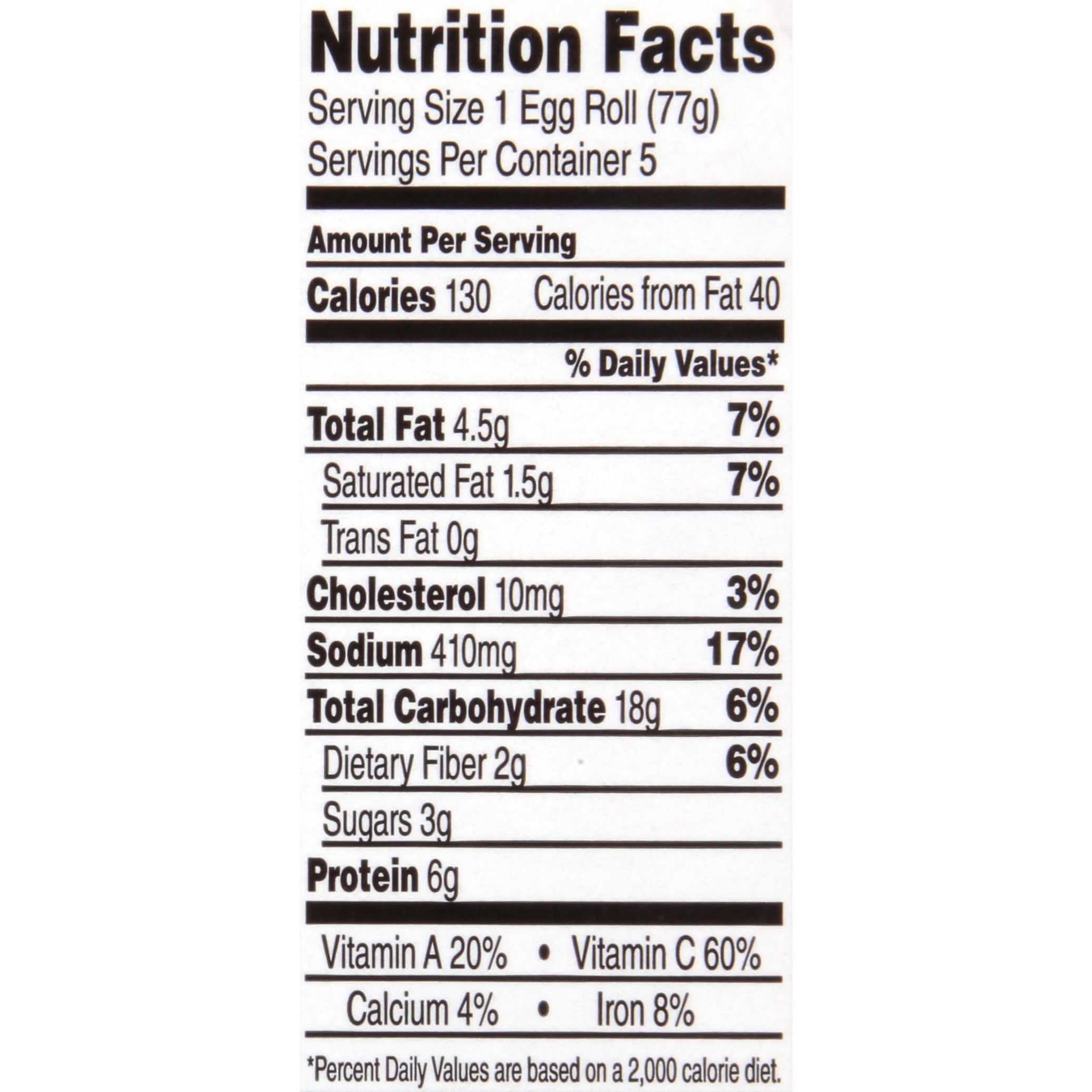 Van's Kitchen Premium Pork Egg Rolls 13.5 oz, 5 count, Tray