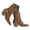 Brown, variant on Women's Western Cowboy Cowgirl Boots Embroidery Ankle Booties Low Chunky Heel Dress Shoes