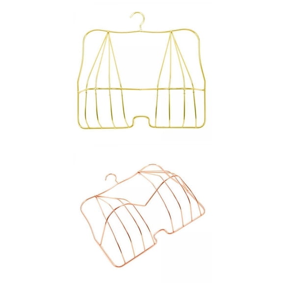 QSTDGVPW 2x Metal Anti-deformation Bra Hanging Rack Clothing Store Display Women Clothes