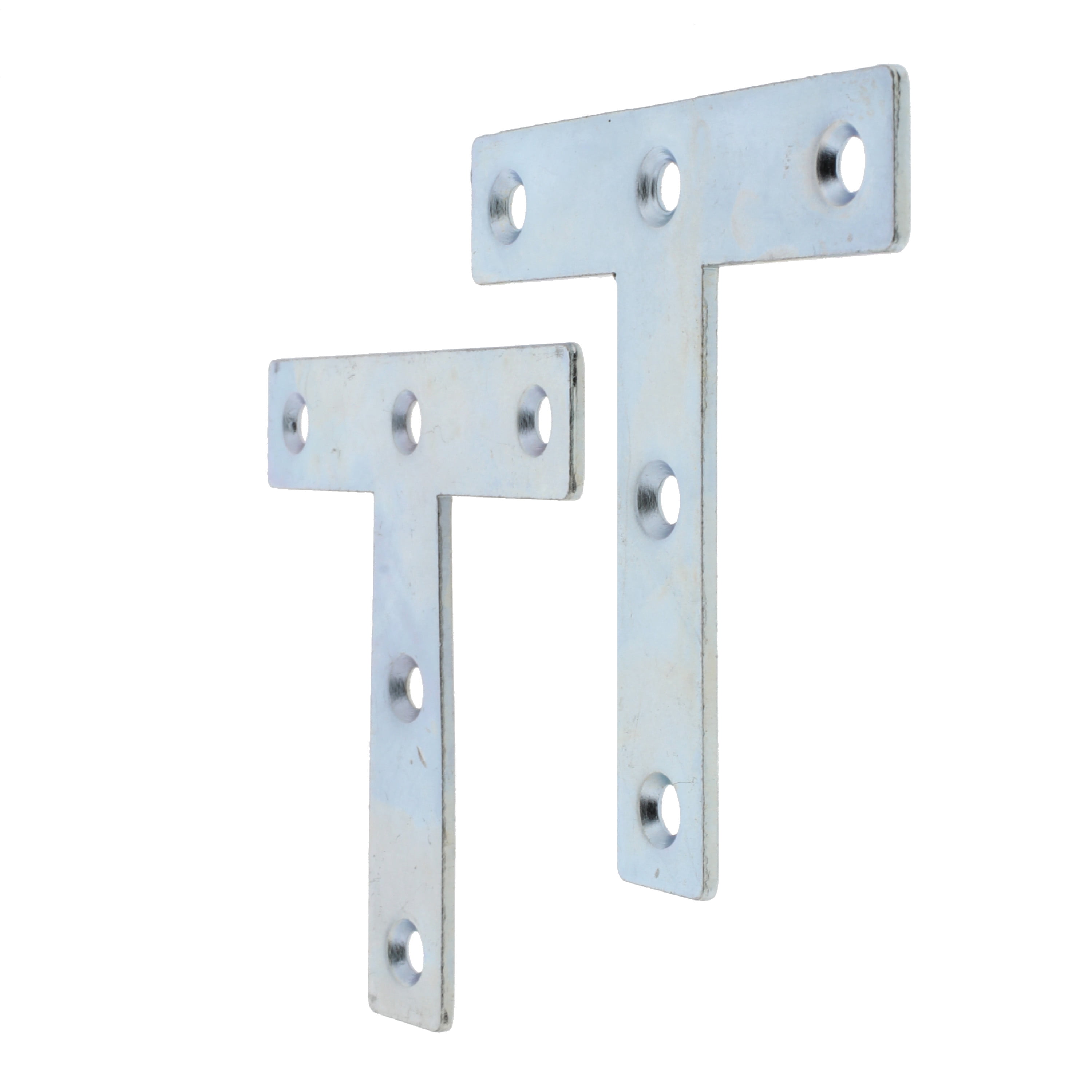 Bulldog Hardware 3 in. x 3 in. T Plate, Zinc Plated, 2 Pack