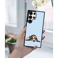 thumbnail image 5 of WIRESTER Shockproof Soft Rubber Cover Case for Samsung Galaxy S25 Ultra 6.8" 2025, Basset Hound Dog Lying Down Looking Up On Light Blue Background, 5 of 5