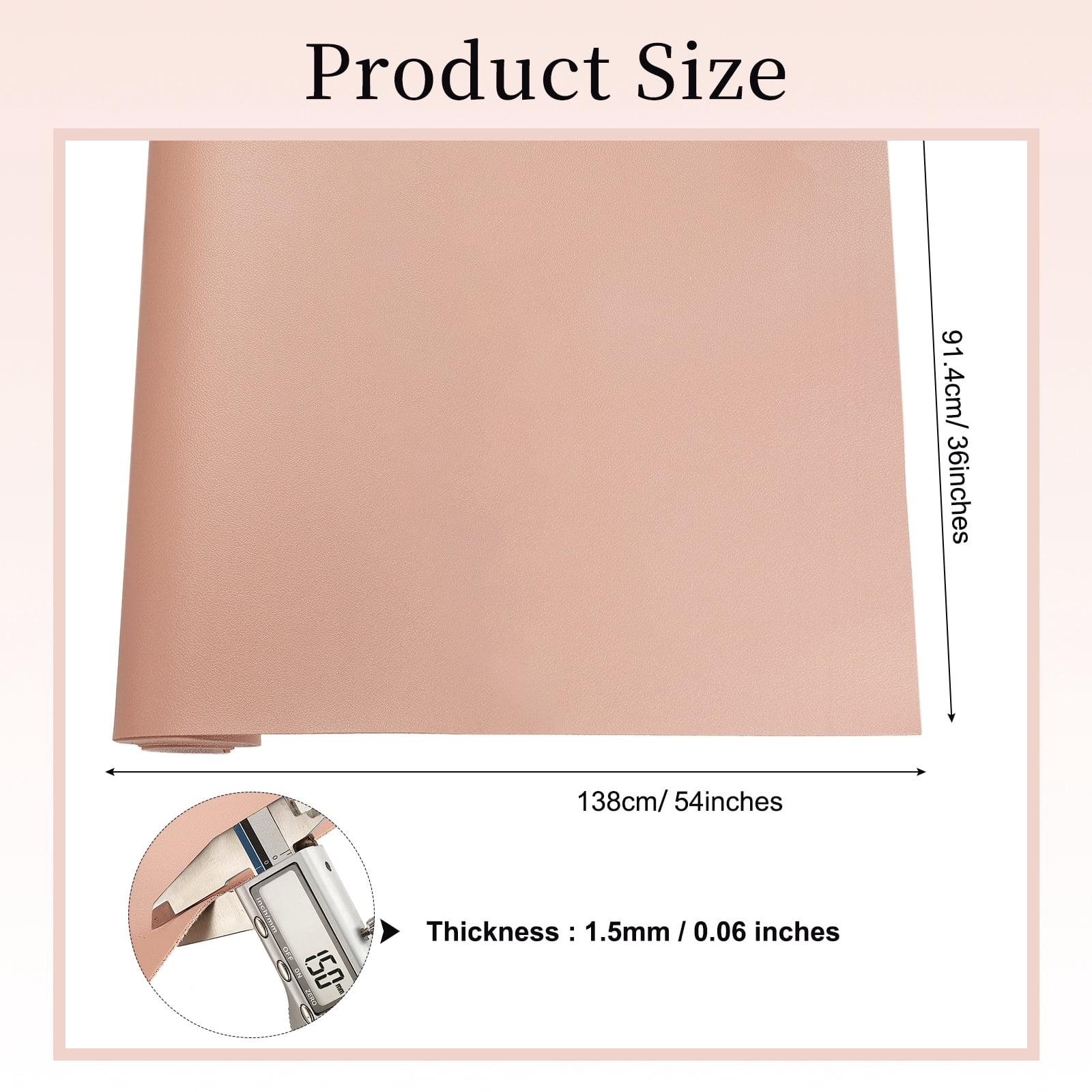 Uxcell Marine Vinyl Fabric, 54 Inch 1 Yard Upholstery Faux Leather Soft Waterproof Sheets Fabric for Crafts DIY Sewings Sofa Wallets Handbag Car, Pink