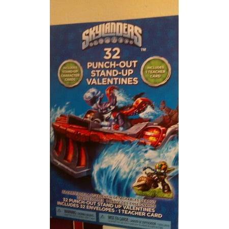 Teacher Bundle - 32 Punch-Up Stand-Up Valentine Cards & 1 Teacher Card Package Deal, 32 Valentines Cards & 1 Teacher Card V-day Bundle By Skylanders