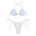 thumbnail image 5 of Elainilye Fashion Womens Bathing Suits Two Piece Swimsuit Printed Bandeau Swimsuit Two Piece Bikini Swimsuit Swimwear,White, 5 of 6