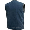 thumbnail image 2 of First Mfg Co - No Limit - Men's Motorcycle Biker Riding Blue Denim Vest - 6X Large, 2 of 5