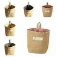 thumbnail image 6 of Storage Baskets Cotton Lining Hanging Bags Storage Box Jute Art Home Decor Sundries Basket Mini Desktop Storage Hanging Bags Organizer, 6 of 6