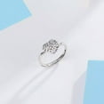 thumbnail image 3 of K-KED Fine Pt950 Real Platinum 950 Ring Women Diamond-facet Heart Engagement Ring 6-8, 3 of 5