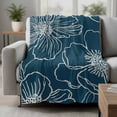 thumbnail image 2 of Teal Flowers Blanket Soft Cozy Warm Throw Blanket for Couch, Plush Fuzzy Flannel Fleece Blankets for Sofa, Spring Floral Botanical Modern Art Bed Blankets Lightweight Gifts for Women, 50"x80", 2 of 9