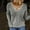 Gray, variant on YUNAFFT Women's Fashion Sweater Clearance, Women's Fashion Casual Long Sleeve Stripe V-neck Knitted Sweater Tops