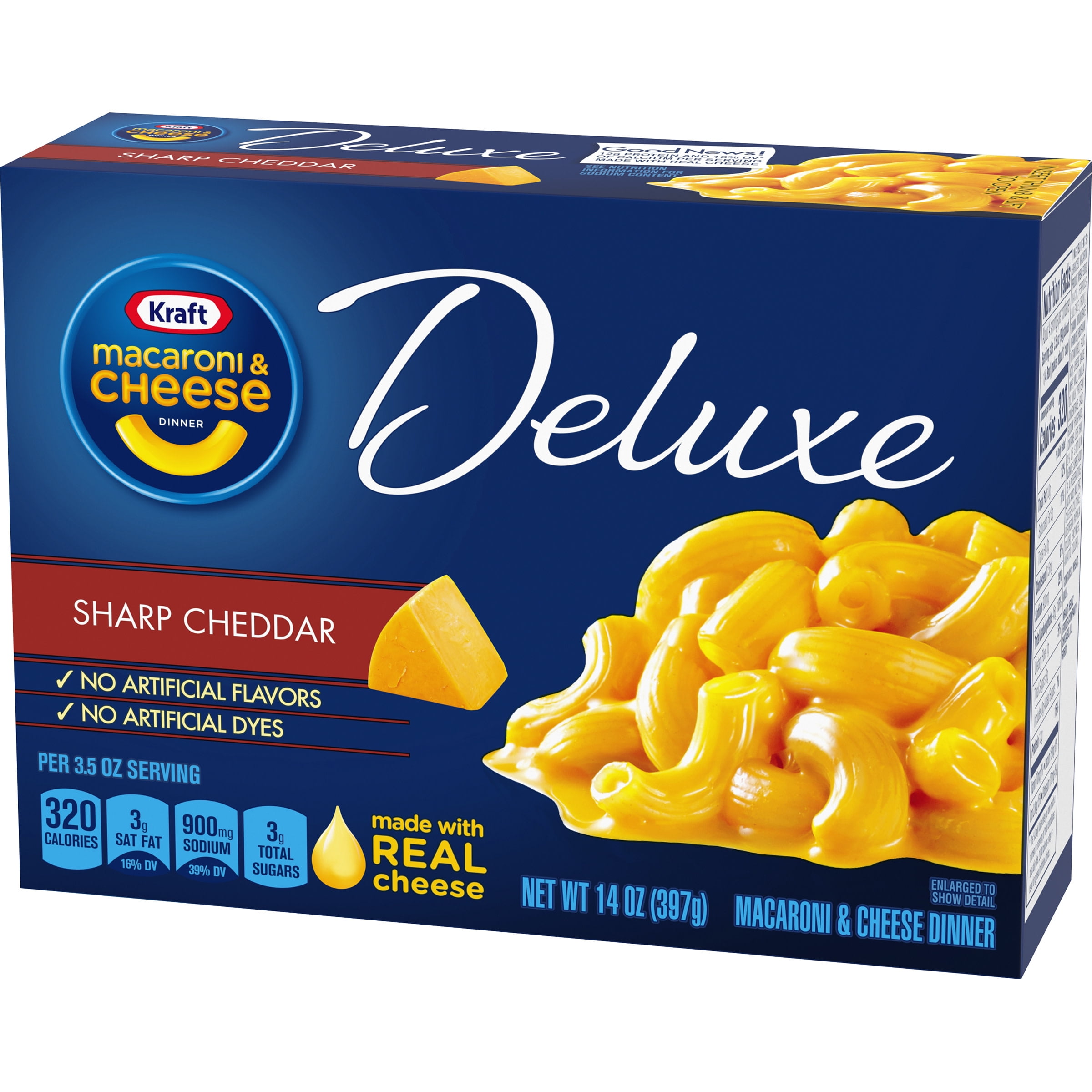 macaroni Kraft Deluxe MAC Sharp Cheddar Macaroni & Cheese Dinner, 14