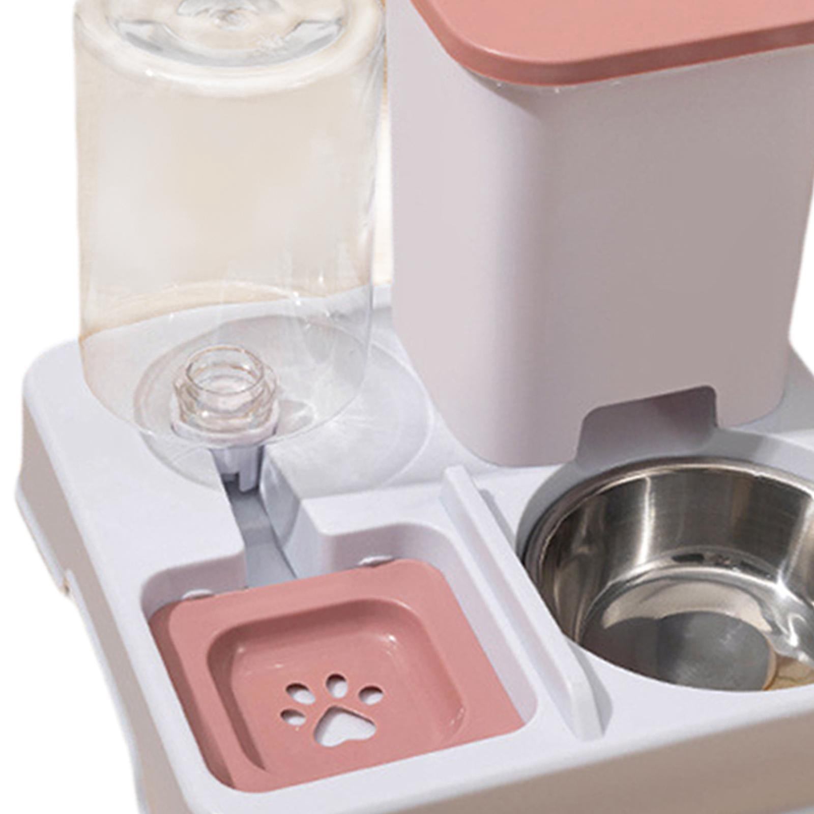 Bothyi Automatic Cat Feeder Food and Water Supply Detachable for s Dogs Travel pink white